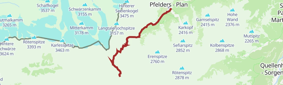Route map: Escursione sulla cima bianca grande (3277 m)